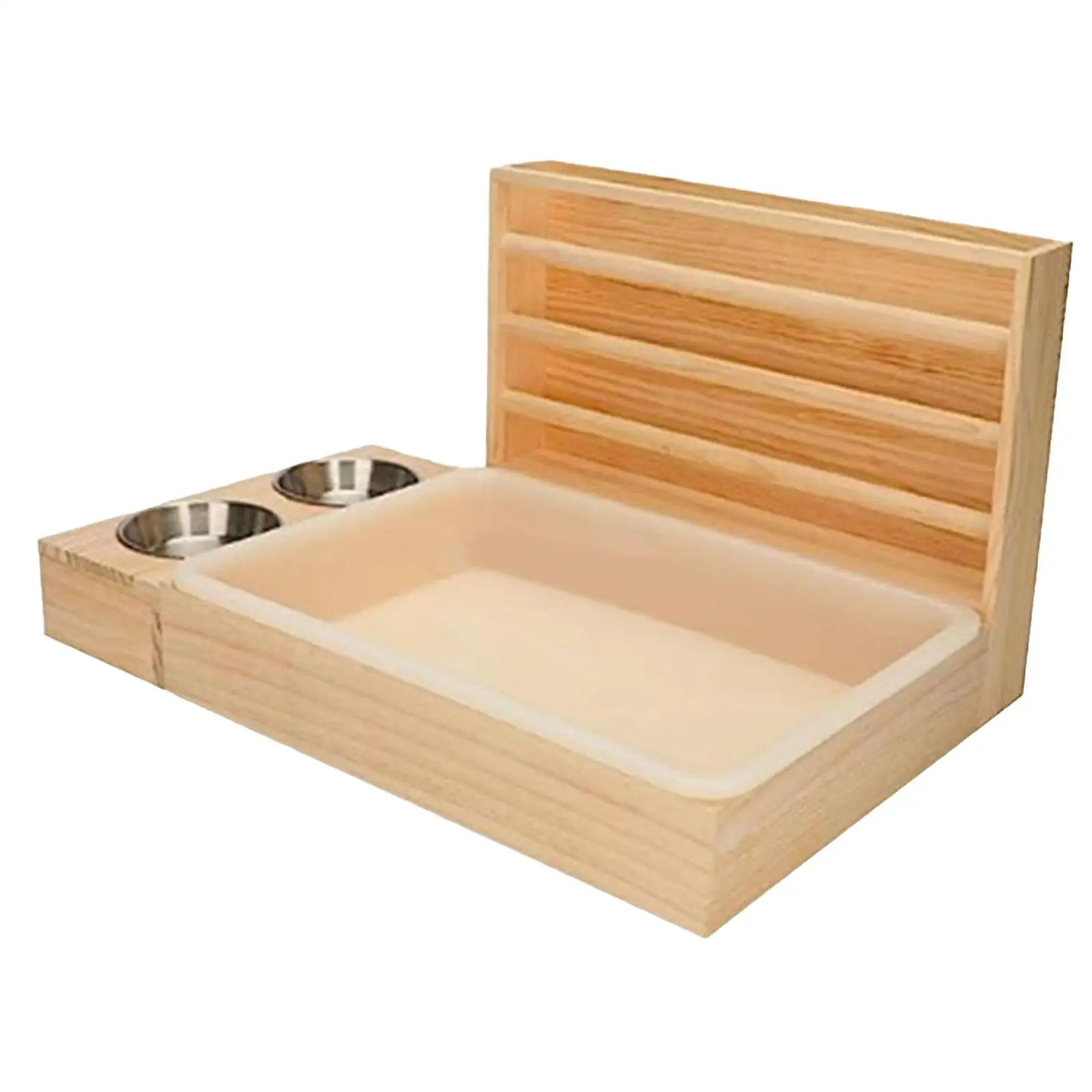 Rabbit Hay Feeder Pet Food Feeder Bunny Feeder Manger Hay Wooden with Litter Box for Hamster Cage Accessories Guinea Pig