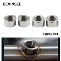 4pcs Oxygen Sensor Nut Weld Bung Plug M18x1.5 O2 Sensor Adapter Curve Notched Nut Bung Stainless Steel Universal Auto Parts 1