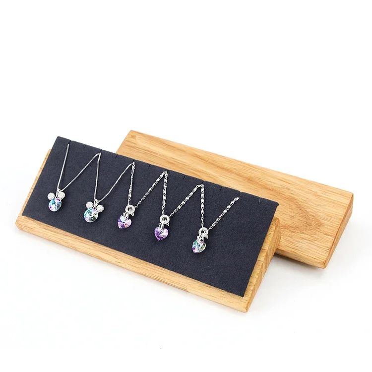 Elegant Necklace Pendant Chain Charm Jewelry Display Stand Organizer Rack Solid Wood Earrings Ornament Holder Storage Showcase