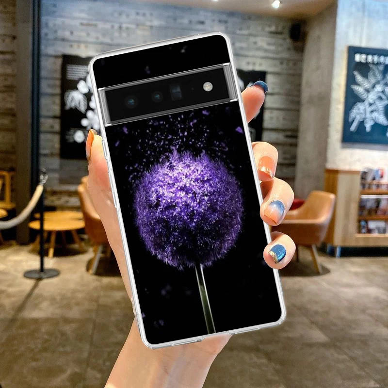 Clear TPU Transparent Phone Case with Dandelion Flower Design