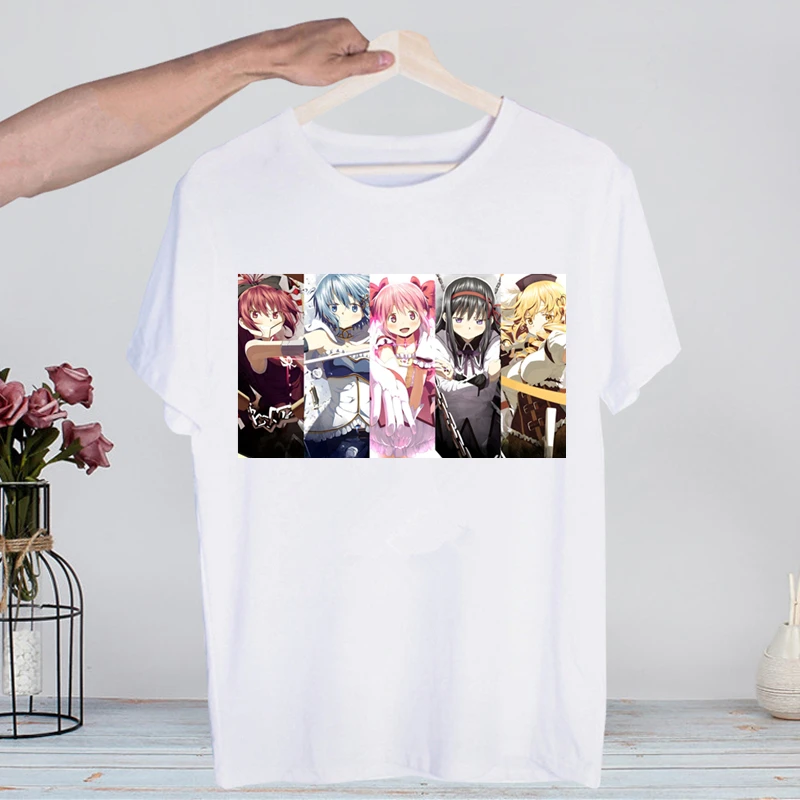 Retro Washed Madoka Magica Graphic Tee - Men’s Harajuku Streetwear