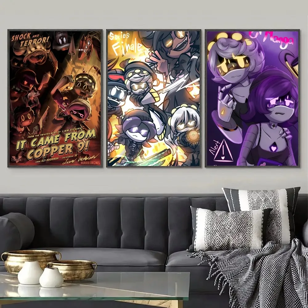 Poster Murder Drones Sur Toile 20x30 Cm | Style Vintage Déco Chambre - Sans Cadre