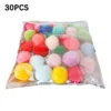30Pcs 1.6"/4cm Cat Toy Balls Bulk Soft Kitten Pompon Toy Indoor Cats Interactive Play Training Toy Plush Balls Cats Favorite Toy 4