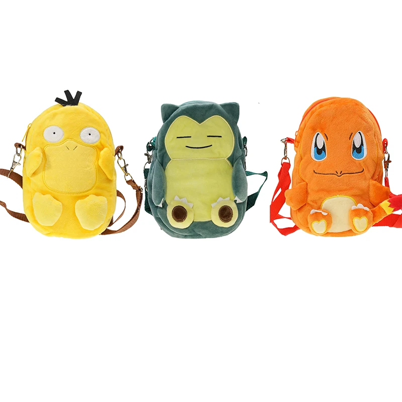 

Pokemon Pikachu Eevee Snorlax Charmander Psyduck Plush Backpack Children's Shoulder Bag Birthday Christmas Gift