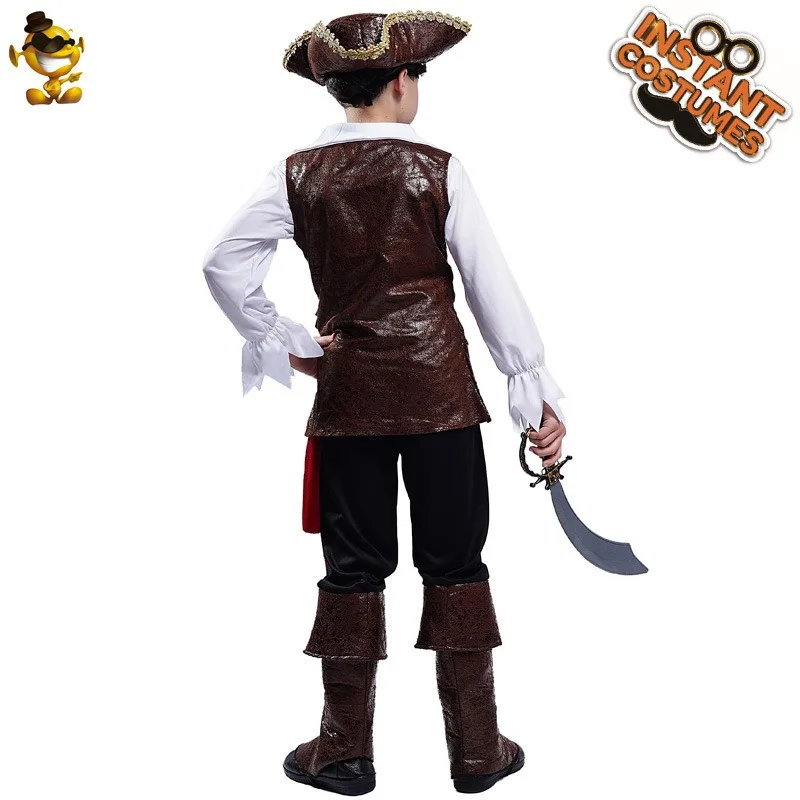 Boys Pirate Costume Children's Male Pirate Captain Cosplay Carnival Party Stage Performance Costume kids cosplay costume