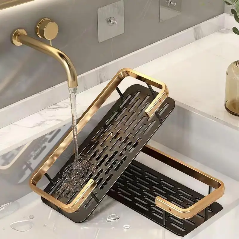 Punch-free Wall Mounted Bathroom Storage Organizer Shelf Shampoo Makeup Storage Rack For Kitchen Bathroom Accessories 2