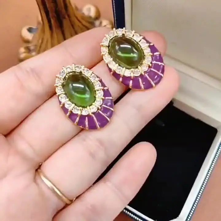 Ретро стеклянные серьги YDGY