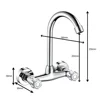 Kitchen Faucet High Pressure Brass Kitchen Sink Faucet Mixer 360 Degree Swivel Double Hole Hot And Cold Mixing Valve Stopcock 5