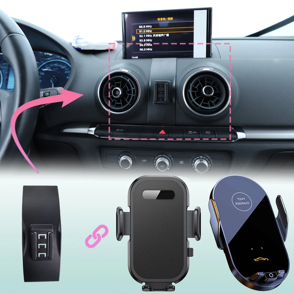 Para Audi A3 S3 8V 2014 2015 2016 2017 2018-2020 soporte de teléfono