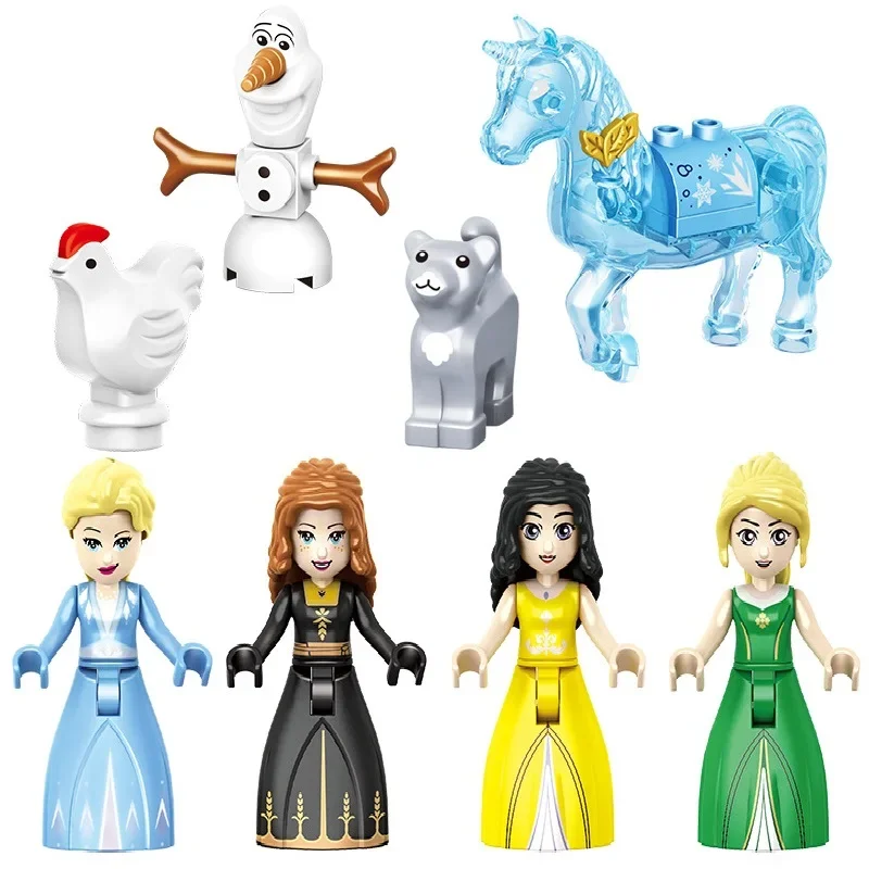 Disney Frozen 2 Snow World Series The Elsa Magical Ice Castle Set Building Blocks Bricks Children Boy Girl Educational Gift Toys