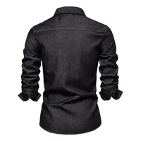 Chemise en Denim délavé à manches longues pour hommes, nouveau Style décontracté, couleur unie, 100% coton, pour le printemps et l'automne, taille européenne 4