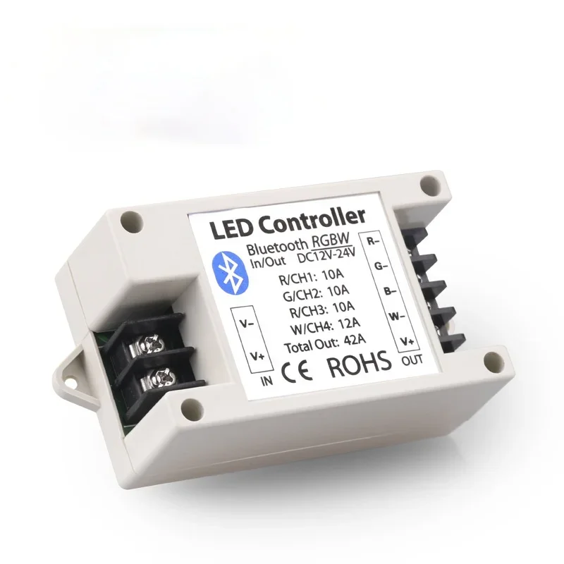 블루투스 RGB LED 컨트롤러, 무선 제어 RGB LED 스트립, IOS, 안드로이드 스마트폰, DC12V, 24V, 42A