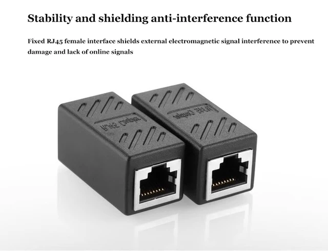 Ethernet Cable Connector (RJ45 Coupler) For Cat8, Cat7, Cat6, Cat5