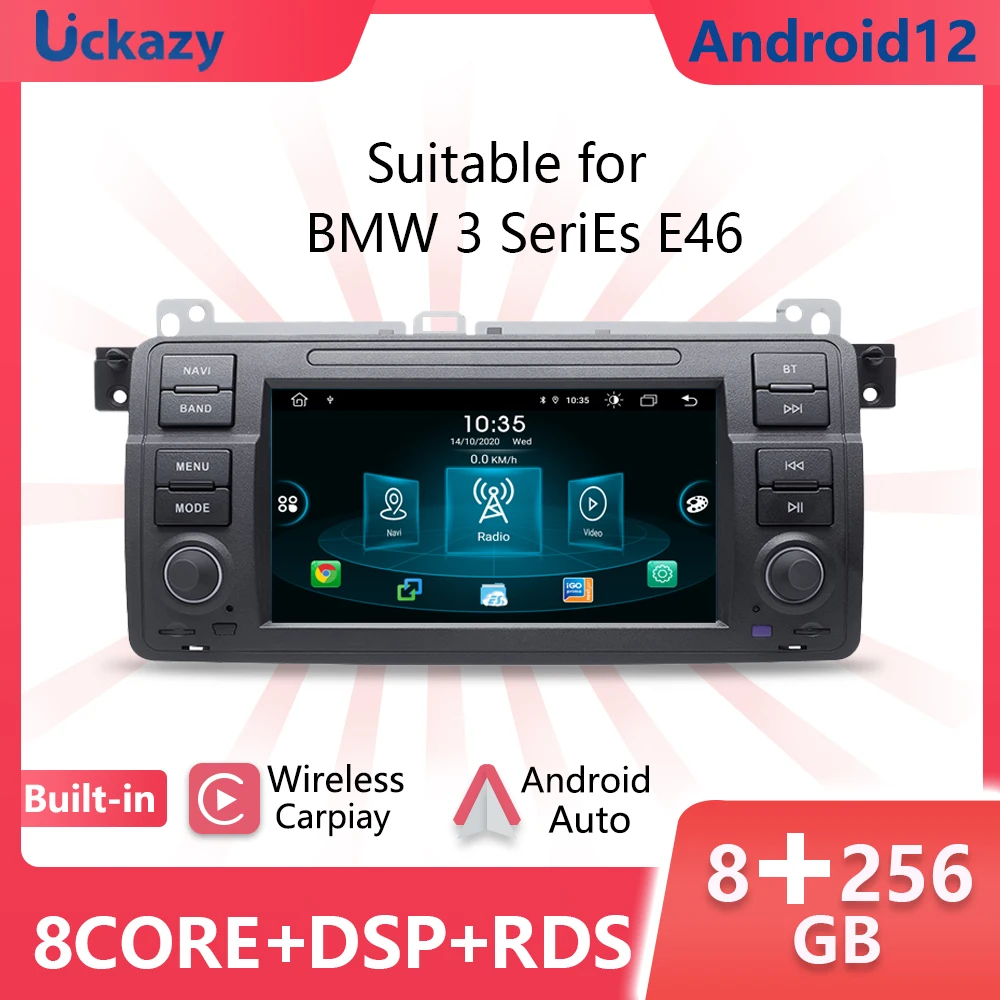 1 Din Android 12 Car Radio Multimedia Per Bmw E46 M3 Rover 75 Coupe 318/320/325/330/335 Stereo Audio Head Unit Gps Navigation8Gb
