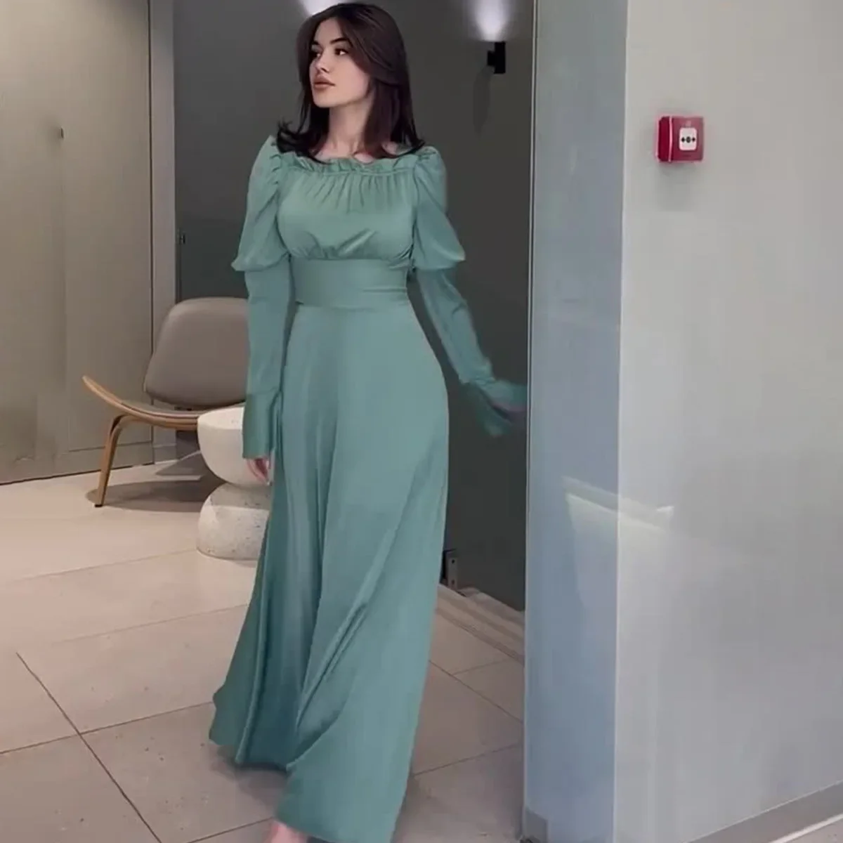 sachin and babi light blue dress Bardot Yve sequin satin halter maxi dress in khaki