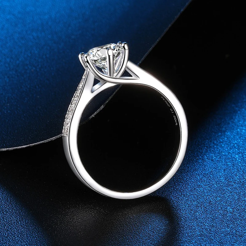 NKHOG 0.5-3ct Moissanite Wedding Rings Women 925 Sterling Silver Plated 18K White Gold Ring Engagement Promise Band Jewelry 3