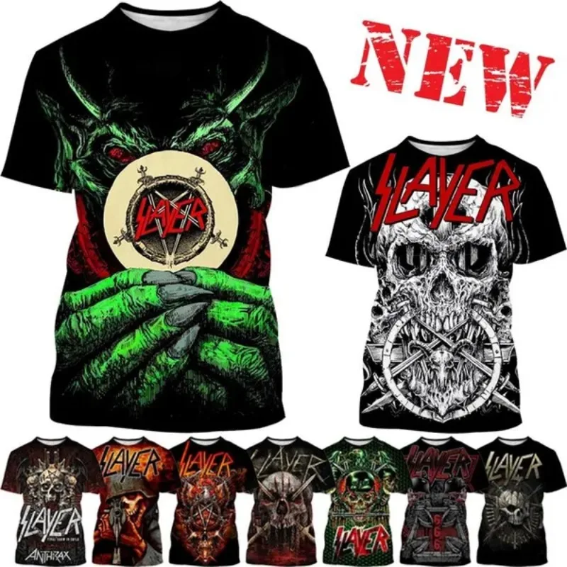 

3D Printed T-Shirt Ghost Demon Skull Printed T-Shirt Dark Gothic Street Style Round Neck Short Sleeve Men's and Women's Casual