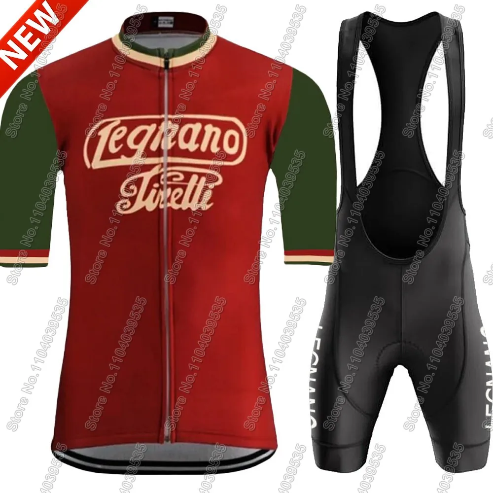 Retro Team Legnano Cycling Jersey Set Vintage Red Clothing Summer Road Bike Shirts Suit Bicycle Bib Shorts MTB Maillot Ropa