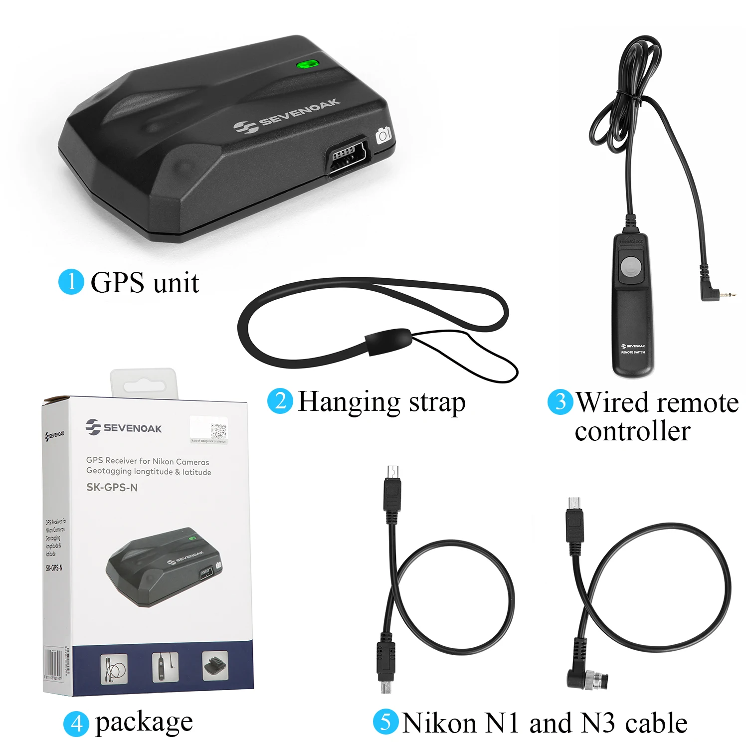 SEVENOAK GPS-N Camera GPS Tracker Receiver Navigation Nikon DSLR Record Latitude Longitude Altitude and UTC Accessories camera remote shutter button