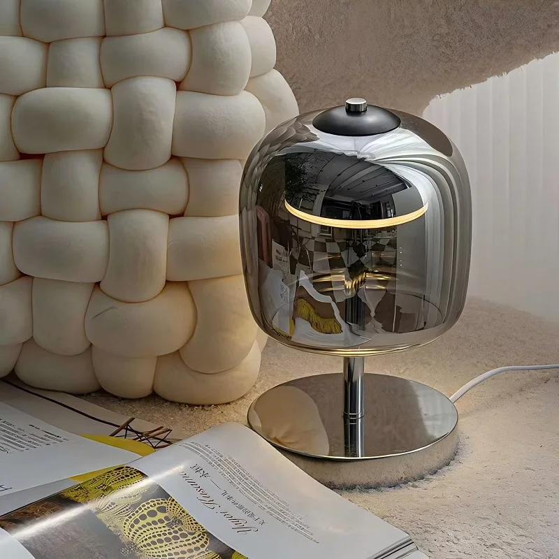 Modern Light Luxury Italian Simple   Bedside Lamp Glass Master Bedroom Bedside Lamp Designer Decorated High-Class LED Light 3