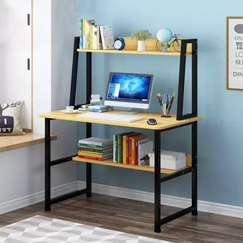 2023 Large Wood Computer Desk Laptop Desk Writing Table Study Desk with Shelves Office Furniture PC Laptop Workstation Home gami