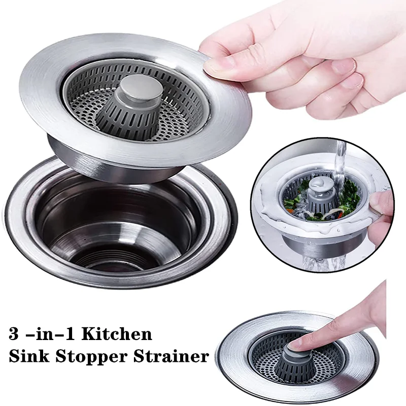 StainlessSteelKitchenSinkFilterMeshSinkSewerStrainersBathroom