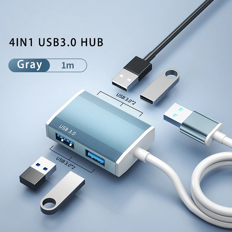 

Высокоскоростной USB-разветвитель 3,0, 5 в 1, 4 порта, USB-разветвитель, мультипорт для Lenovo, Xiaomi, Macbook Pro, аксессуары для ПК и ноутбуков