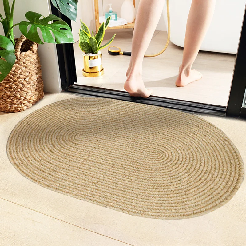 

Home Kitchen Floor Mat Carpet Toilet Bathroom Foot Area Rug Doormat Jute Anti-slip Water-absorbent Mats Non-slip Hand-woven