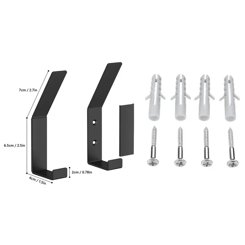1/3/5Pcs Wall Robe Hook Multi-purpose Double Hook for Clothes Towel Coat Hanger Key Holder Kitchen Bathroom  Accessories Gancho 6