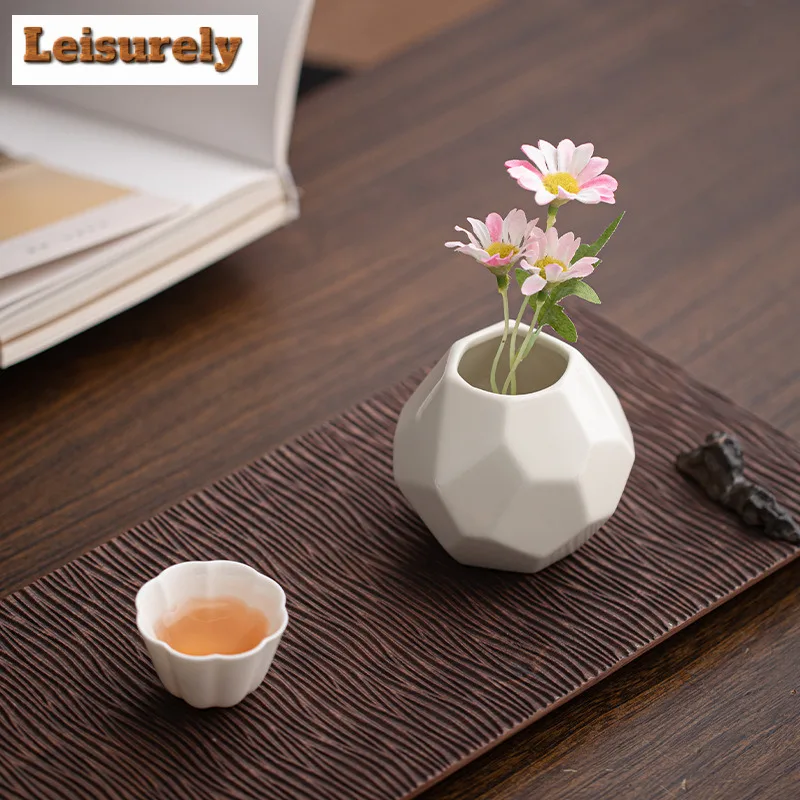 200ML Retro Grass Ash Cube Ceramic Flowers Vase Retro Blue Glass Terrarium Plant Pot Household Flowerpot Tableware Ornaments