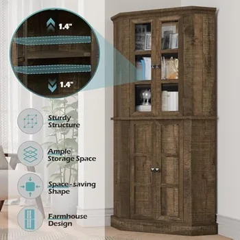 Corner Storage Cabinet, 67 3