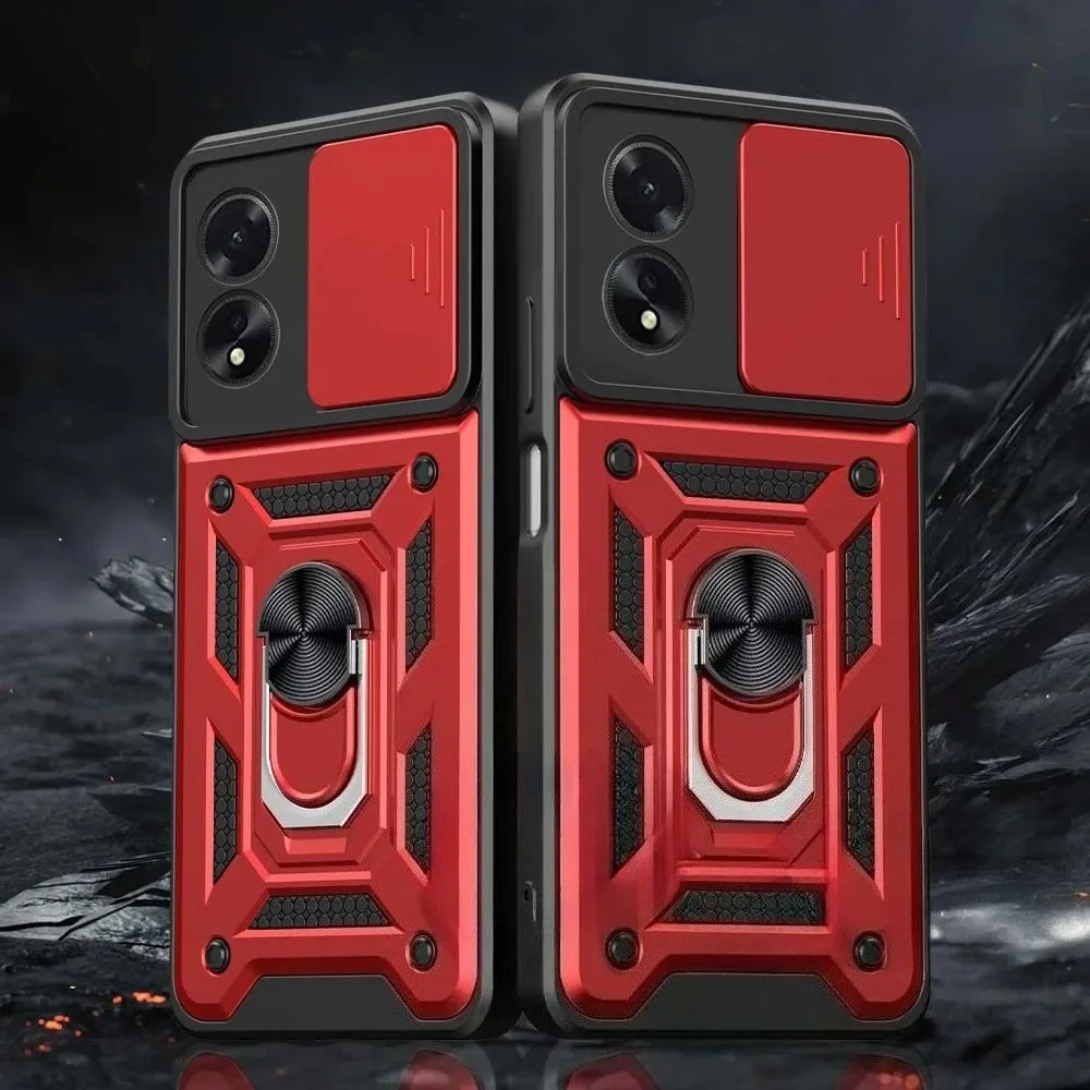 Durable Armor Case with Ring Magnetic Holder and Stand Functionality