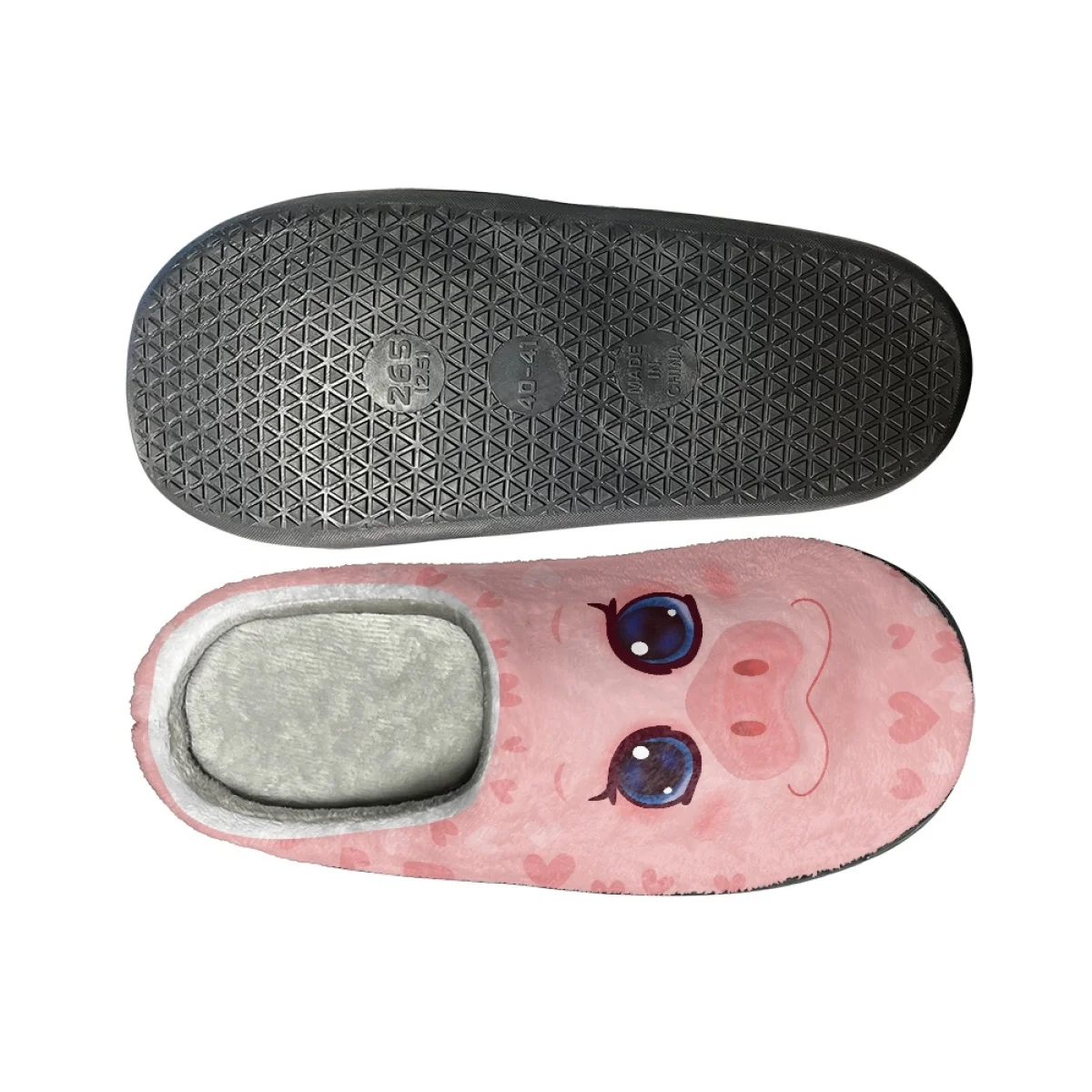 Kawaii Pink Piggy Pattern Woman Men Autumn Winter Cotton Slipper Wear-Resistant Fashion Non-Slip Indoor Keep Warm Plush Slippers