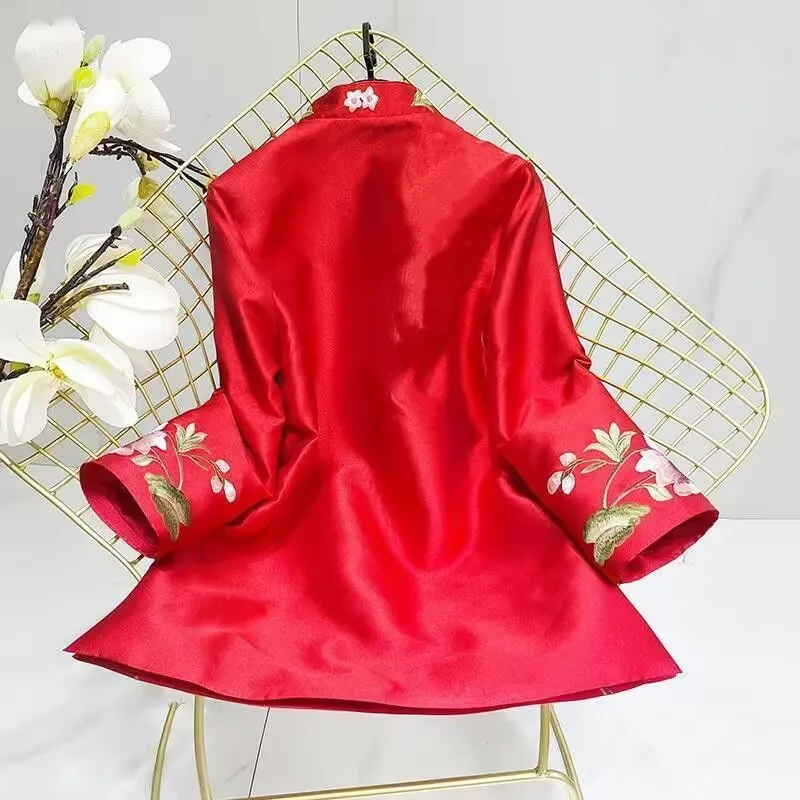 cheongsams vintage top traditional chinese clothes woman tang suit Summer tops embroidery embroidered shirts blouses for women