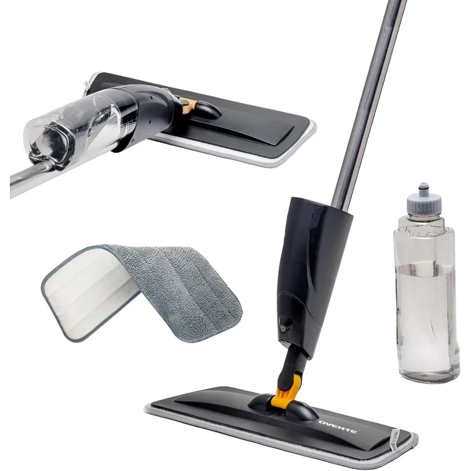Cordless Spray Mop with Refillable Bottle and Microfiber Pad