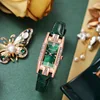 2PCS/Set Women's Watches Fashion Rectangle Leather Band Quartz Watch（Without Box） 4
