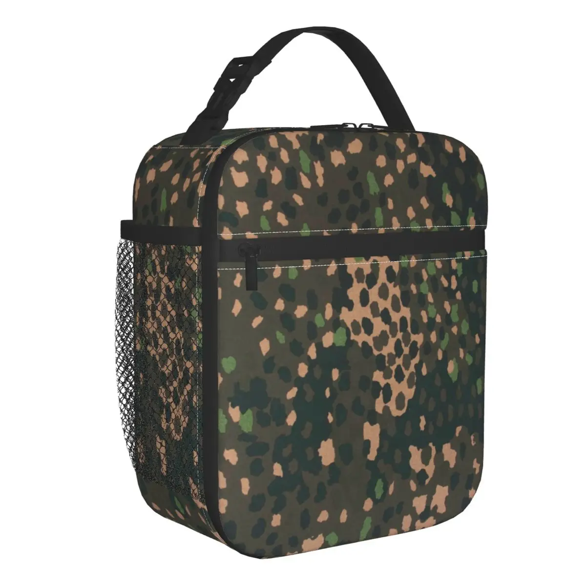 

Erbsenmuster Pea Dot German Camo Insulated Lunch Bag for Work School Military Army Camouflage Portable Cooler Thermal Bento Box