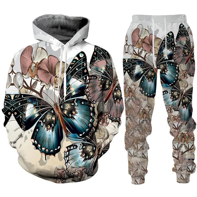 Men's Streetwear Hoodies Pants Sets Sportwear Tracksuit