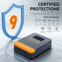 Contrôleur de charge solaire MPPT PowMr 25A 35A 45A 12V 24V, compatibilité et protection multi-batteries automatiques, tension PV max 100V pour maison solaire 4