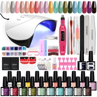 Maniure Tools Set 20 PCS Gel Nail Polish With 36W Nail Lamp Electric Nail Drill Machine Semi Permanent Gel Varnish Nail Art Set 1