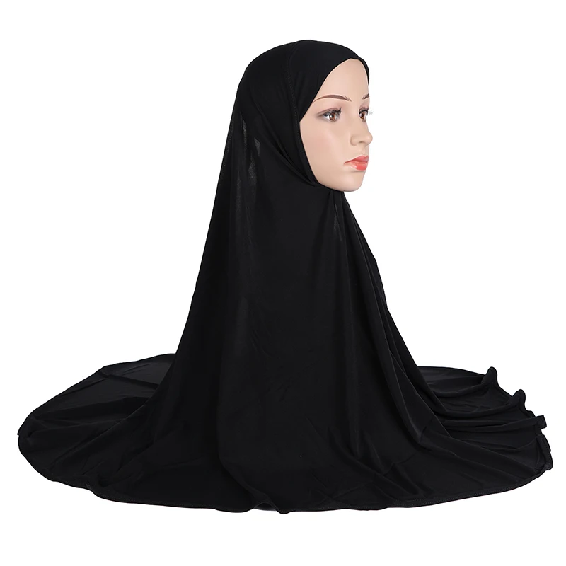 H023 Adults good size 90*80cm plain pray hijab muslim hijab scarf islamic headscarf hat armia pull on headwrap 2