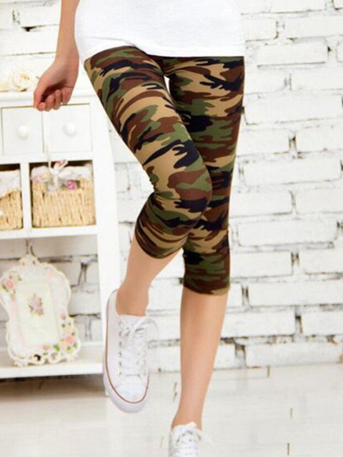 CUHAKCI Summer Printing Women Leggings Cropped Pants Casual Stretched Graffiti Tie Dyed Elastic Capris