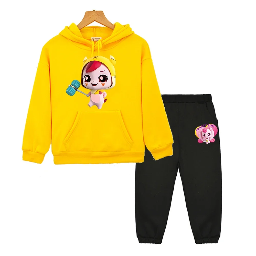 

Tini Ping kids boutique clothes Autumn Anime hoodie sweatshirt Casual Fleece pullover 티니핑 Hooded Sets Jacket boy girl clothes