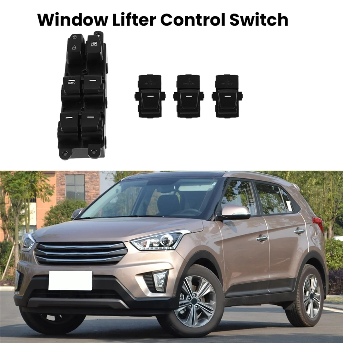 

93570C9200 Car Window Lifter Control Switch Assembly with Backlight Fit for Hyundai Creta IX25 2014-2019 93580-C9000