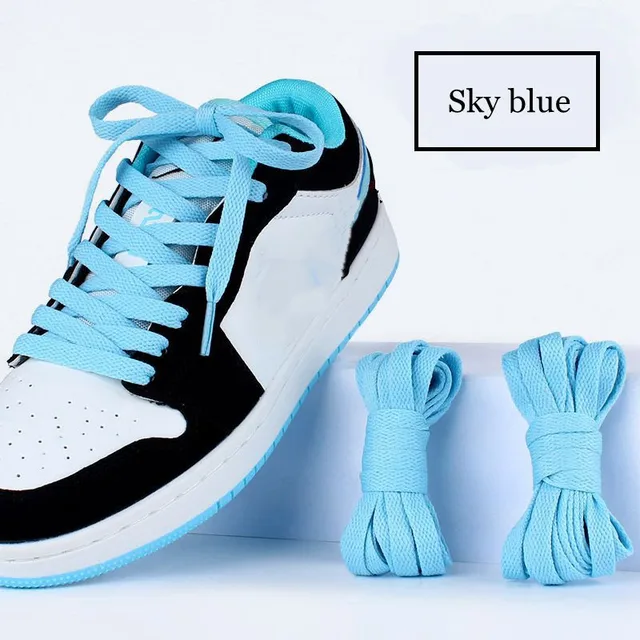 1Pair 36colors Air Force One Flats Shoelaces Classic Shoe Laces Sneaker White  Sports Men Women Children Shoelace Casual Strings sky blue