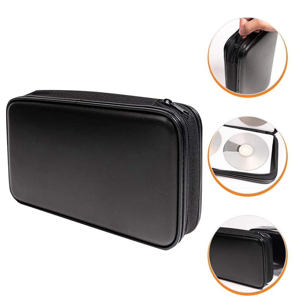 

80 Pcs CD Case Dvd Storage Zipper Capacity CDs Holder Organizer Media Fabric Disc Car Bag