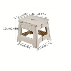Compact Foldable Stool - Non - Slip, Durable, Lightweight for Home, Travel, and Outdoor Use (WHITE)