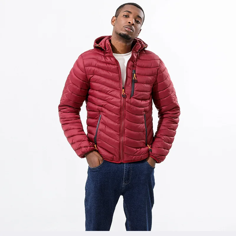 

Men's Down Cotton Coat With Hooded Puffer Jacket Waterproof Warm Outwear