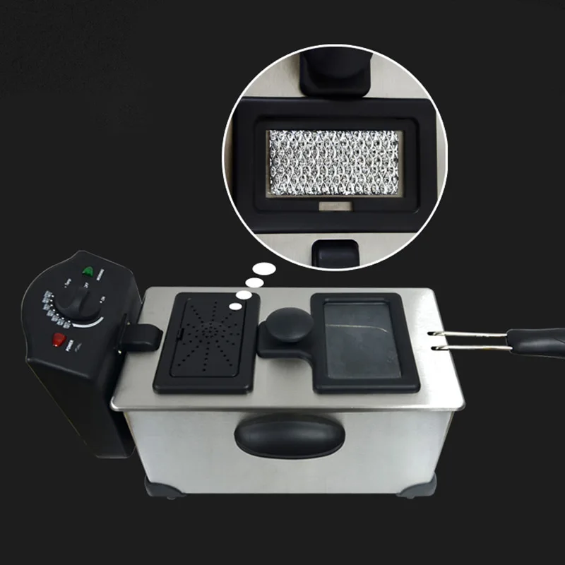 Commerical Electric Fryer 3L Deep Fryer Stainless Steel Household Chicken Duck Cooking Machine Fish Meat