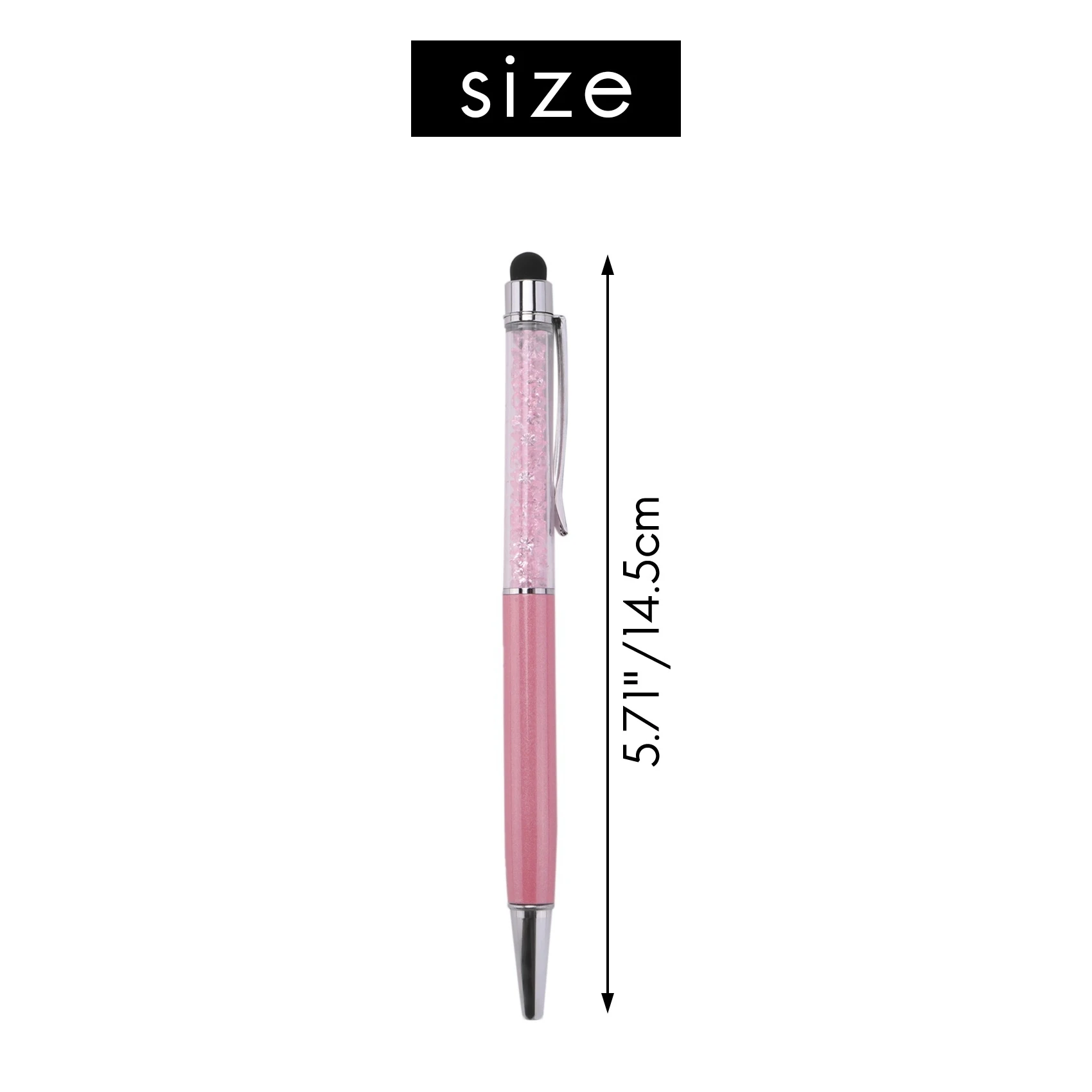 A34M-12개/팩 블링블링 2-in-1 슬림 크리스탈 다이아몬드 스타일러스 펜 및 잉크 볼펜 (12가지 색상)